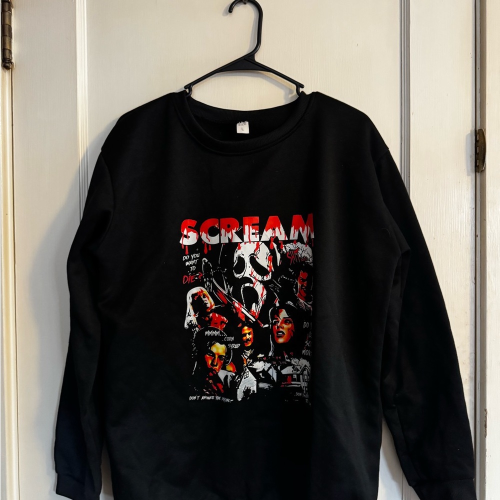 Scream Graphic Black Sweatshirt